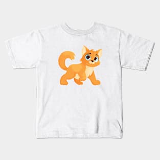 Adorable Fluffy Orange Kitten Kids T-Shirt